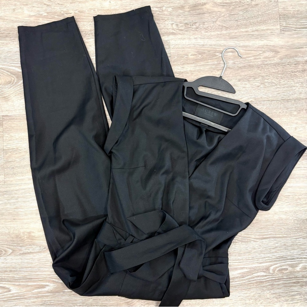 J. CREW Collection Black lightweight wool jumpsuit Size 00 Formal Wear Cocktail